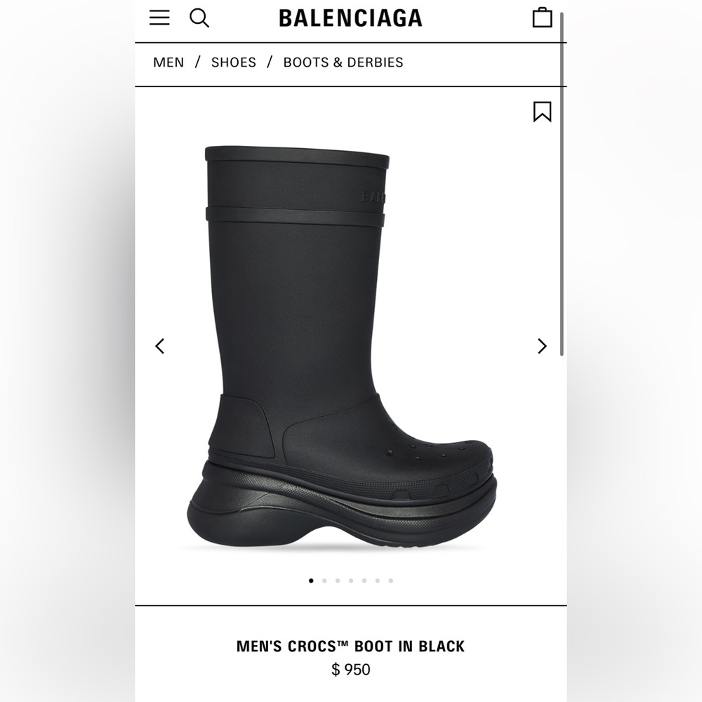 Balenciaga croc boots black